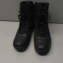 NORTIV 8 Men's Military Tactical Work Boots Side Zipper Leather Motorcycle Combat Boots Trooper (10.5 Wide, All Black)