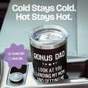 Bonus Dad Gifts from Daughter - Look At You Landing My Mom and Getting Me As a Bonus 20oz Black Tumbler - Stepdaughter Gift for Stepdad Father's Day Gifts from Daughter Funny Birthday Gift for Stepdad