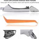 Front Left Chrome Exterior Door Handle Compatible with Honda Accord 2008-2012 Outer Driver Side with Keyhole, Cover and Removal Tool 72181-TA5-A11 72683-TA5-A11
