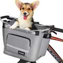 COFIT Detachable Bike Basket, Multi-Purpose Bicycle Handlebar Basket for Pet, Shopping, Commuter, Camping and Outdoor (2.Grey [with Pouches])