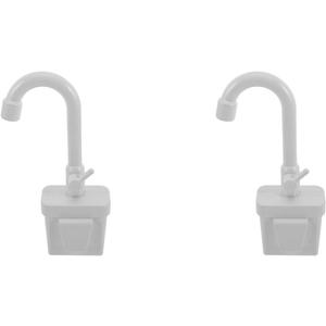 ERINGOGO 2Pcs Kitchen Sink Faucet Kids Toy Replacement for Pretend Play Sinks with Running Water Faucet Toy Dishwasher Toys Play Kitchen Accessories Grey