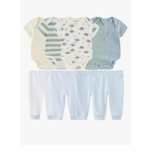 Baby Layette Set Baby Boys' 7-Piece Bodysuits Pants Set Toddler Girl Boy Unisex Baby Gift Sets. Size 12Months 