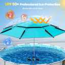 Above Ground Pool Umbrellas, Outdoor Pool Sunshade Canopy with 2 Cup Holders, Pool Shade Umbrella for Oval Rectangular Swimming Pools, Patio Umbrella for Garden, Backyard, Poolside Accessories