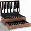 Premium Flatware Chest For 12+ Sets | Anti Tarnish Silverware Storage For Full Sets | Wooden Silver ware Box Storage | (Flat ware Not Included)
