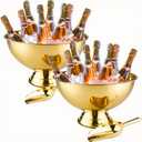 Large Champagne Bowl, 12L Champagne-Bowl Ice Bucket with Scoop Stainless Steel Big Champagne Ice Bucket Big Wine Bucket for Parties Large Size Ice Bowl for Wine Beer Home Bar Celebrations, 16in