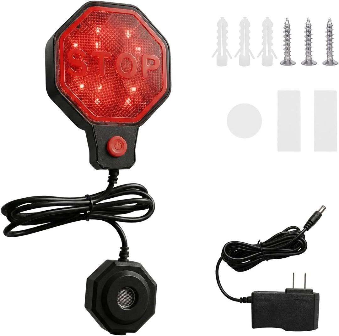 Garage Parking Aid Adjustable Garage Parking Sensor Aid with Red/Yellow/Green LED Display, Garage Car Stop Indicator Set Stop Distance 6"6 ft, Battery (Not Included) or Power Cord Powered