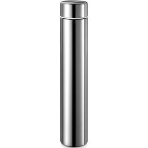 Vesici 1 Pack Silver Slim Water Bottle 8.8 oz Small Stainless Steel Purse Compact Insulated Water Bottles Camping Travel Backpack Pocket Flask for Car Cold Coffee Tea