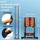 Telescoping Ladder, 16.5FT Extension Ladder，One-Step Collapsible, Aluminum Ladder for RV Home Outdoor, 330lbs Max Capacity
