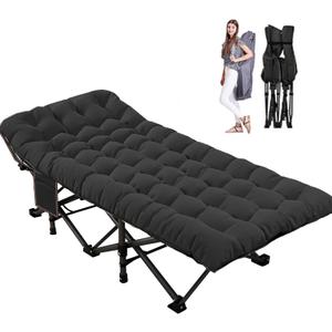 Oversized XXL Folding Camping Cot, 32" Heavy Duty Sleeping Cots, 78" L x 32" W x 18" H