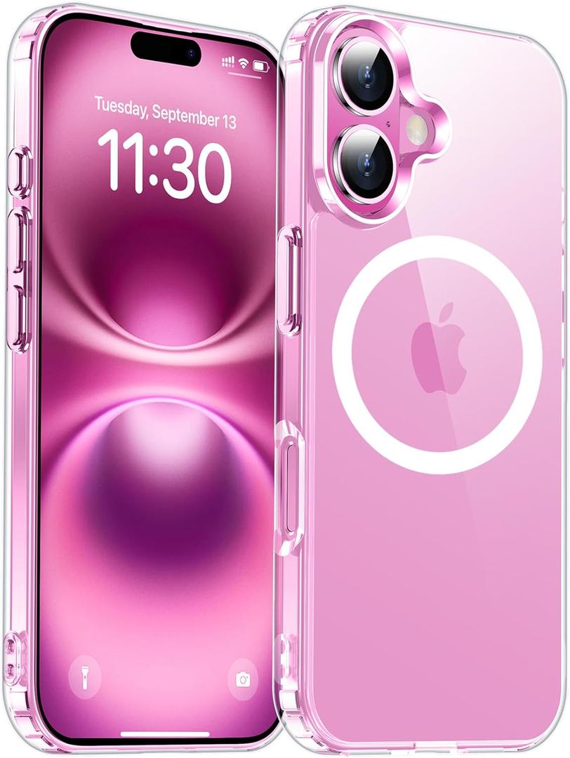 Temdan Magnetic for iPhone 16 Case Clear, [Compatible with Magsafe] [Not Yellowing] Slim Shockproof Phone Case for iPhone 16 (6.1")-Clear