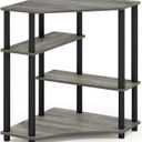 FURINNO Turn-N-Tube Space Saving Corner Desk, French Oak Grey/Black (French Oak/Black)