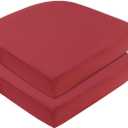 Topotdor Outdoor Chair Cushions for Patio Furniture, Waterproof Patio Chair Cushions Set of 2, Indoor/Outdoor Round Corner Chair Seat Cushion with Ties, 18"x18"x3"