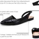 LAICIGO Women's Closed Pointed Toe Flats Slingback Low Heel Slip-on Cutout Animal Print Backless Mules Sandals, 8