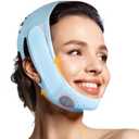 JUSRON V-Line Mask Chin Up Mask Face Strap, Soft Silicone Chin Strap V Shaped Face Mask, Jaw Exerciser 23-27 Inches (Light Blue)
