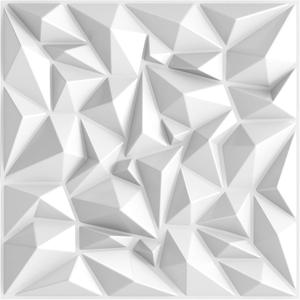 TroyStudio Acoustic Sound Diffuser Panels, 19.7 X 19.7 X 1 inches 12 Pcs White PVC Plastic 3D Wall Panel, Recording Studio Acoustical Treatment Diffusion panel, Art Decorative Ceiling Tiles (Clutter, White)