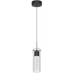 Tawson Alice 1-Light Pendant Ceiling Light Fixture, Integrated Led and Premium Bubble Glass, for Kitchen Island, Hallway, Entryway, Passway, Dining Room, Bedroom, Balcony Living Room (Black)