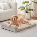 WINDRACING Orthopedic Dog Beds for Extra Large, XXLarge Dogs, Waterproof Egg Foam Dog Sofa Bed with L Bolster Sides, Washable Pet Bed with Removable Cover & Non-Slip Bottom, 46 x 30 inch, Beige