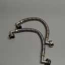 Short Washing Machine Hoses - DOUBLE 90 Elbow to FIT TIGHT SPACES - OCTAGON Connections for Secure Tightening - Burst Proof Washer Water Supply Line (2 Pack) - Universal Fit to All Washing Machines (1ft)