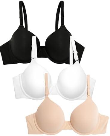Fruit of the Loom Women's Smooth Cotton T-Shirt Bra Pack - Ultra-Soft, Flexible, and Invisible Under Teesh XL