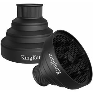 KingKam Collapsible Hair Dryer Diffuser - Travel and Easy Storage - Diffuser Attachment Fit Most Hair Dryers with Nozzle Diameter D-1.575Inch to 1.968 Inch (4-5cm) - Black 1 Pack