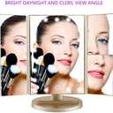 deweisn Floor Mount Tri-Fold Lighted Vanity Mirror with 21 LED Lights, Touch Screen and 3X/2X/1X Magnification, Two Power Supply Modes Make Up Mirror,Travel Mirror (Gold)