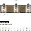 Vanity Lights for Bathroom Large 23", Farmhouse Rustic Vanity Light with Bubble Glass Shades, Brown 3 Light Bathroom Lighting Fixtures Over Mirror, Bath Wall Sconce Home Decor