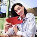 TIANLI Designed for iPhone 14 Pro Max Case with Magnetic Invisible Ring Stand [Compatible with Mag-Safe] [Military Drop Protection] Shockproof Anti-Slip Cover for Women,Red