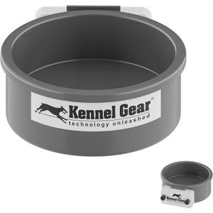 Dog Crate Water Bowl No Spill, 20oz Food-Grade Polypropylene Feeder, Secure Crate Mount with Covered Parts, Travel-Ready & Easy to Clean (Grey)