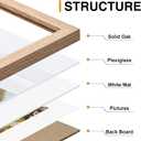 decorUhome Solid Oak Wood 16x20 Picture Frame, Display Pictures 11x14 with Mat or 16x20 without Mat, Wall Hanging Poster Frame, Natural, 1 Pack