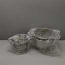 YH-Goods Stainless Steel Colander - 3-Piece Kitchen Sink Strainer Set for Pasta, Rice, Fruit, Food - Stackable Strainers and Colanders, (5-Quart, 3-Quart, and 1.5-Quart)