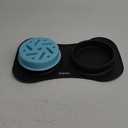 Slow Feeder Dog Bowls 3 in 1 Stainless Steel Food and Water Bowls with Non-Spill and Skid Silicone Mat to Slow Down Eating for Large Medium Small Breed Size Dogs and Cats (Dark Grey)