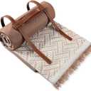 VitalCozy Waterproof Picnic Blankets 7171 inch Outdoor Blanket Foldable 2 in 1 Double Layer Sandproof Beach Mat with Carry Strap for Camping Lawn Park Beach Grass(Khaki)