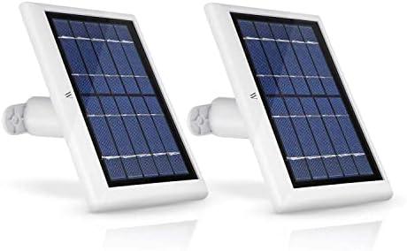 Wasserstein Solar Panel (2W 6V) Compatible with Arlo Ultra/Ultra 2, Arlo Pro 3/Pro 4, & Arlo Floodlight ONLY (2-Pack, 13.1ft/4m Cable, White) (Camera NOT Included)