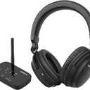 SIMOLIO Wireless Headphones for TV with 3 EQ, aptX Low Latency Bluetooth Transmitter Headphones Set for TV with Dialog Mode, Digital Optical/AUX/RCA, Volume Control for Seniors, 40 Hours Playtime (Black)