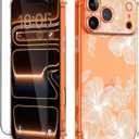 for iPhone 17 Pro Case with Screen Protector [Full Camera Protection] Flower Pattern Design,Clear Soft Shockproof Floral Phone Cover for Women Girls 2025 6.3"(Flower-2/White)