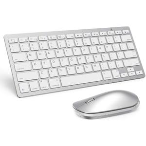 SPARIN Wireless Bluetooth Keyboard and Mouse for iPad (A16) 11th 10th Generation, iPad Air (13/11 inch), iPad Pro 13/12.9/11 inch, iPad 9th 8th Gen, iPad Mini 7th -8.3 inch, Above iOS13- Silver White