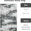 Modern Abstract 3x5 Rug for Entryway, Non Slip Machine Washable Area Rug, Soft Low Pile Ultra Thin Distressed Doormat for Indoor Entry, Kitchen, Dorm, Living Room, Bedroom, Grey