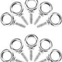 QWORK Eye Bolt, 10 Pack 3/8" x 1-1/4" UNC Marine Grade Stainless Steel Lifting Ring Threaded Eyebolts