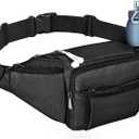 NOOLA Fanny Pack Waist Bag for Men Women, Lightweight Waist Pack with Water Bottle Holder, Adjustable Belt Bag with Multi-Pockets for Hiking, Dog Walking, Outdoor, Cycling, Running, Travel, Black