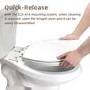 Round Toilet Seat, Slow Close Quick-Release Hinges, Heavy Duty Soft Close, Quiet-Close Lid And Seat For Standard Toilets, Easy To Install And Clean, Never Loosen, White(16.5)