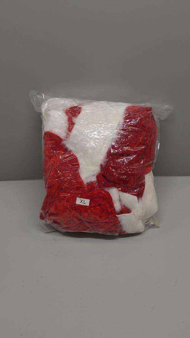 Kofero Santa Claus Costume for Men Santa Suit Adult 10PCS Plus Size Velvet Deluxe Santa Clause Christmas Outfit Holiday Party, XL