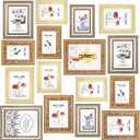 16 Pcs Gold Vintage Picture Frames Gallery Wall Frame Set Antique Collage Gallery Photo Frame Decor 3 Sizes Farmhouse Picture Frames Set with 8x10, 5x7, 4x6 for Home Wall Tabletop Display