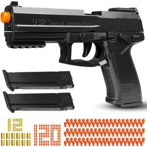 Toy Gun with Automatic Reloading Rebound Shell Ejecting and Soft Foam Blaster, Ideal for Shooting Games, Education Model Toys, Gift for Kids Boys Girls (Black)