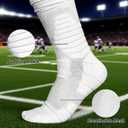 Finerview Scrunch Football Socks 2 Pairs, Extra Long Padded Sports Socks for Men & Women (L)
