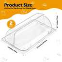 4 Pcs Clear Chafing Dish Covers Full Size Plastic Roll Top Chafing Dish Lid 21 x 13 x 6.7 Inches Food Pan Covers Plate Lid for Hot Buffet Cake Cupcake Dessert Display Bakery Outdoor Restaurant Hotel