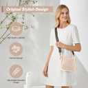 Vegan Leather Crossbody Bags for Women, Medium Cross Body Purse with Wide Adjustable Strap LightWeight (White)