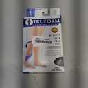 Truform 20-30 mmHg Compression Stockings for Men and Women, Thigh High Length, Dot-Top, Open Toe, Black, Large
