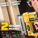 Cordless 2" Brad Nailer Compatible with Dewalt 20V Battery (No Battery), 2-in-1 Electric Nail /Staple , 18 Gauge Nail Battery Powered with 1000 Nails for Wood Carpentry, 7.2LB