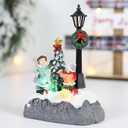 EUBUY Light up Christmas Decor Ceramic Village Decorations, Christmas Decorations Village House Decor, Holiday House Figurines Xmas Sets for Winter Table Decoration Indoor