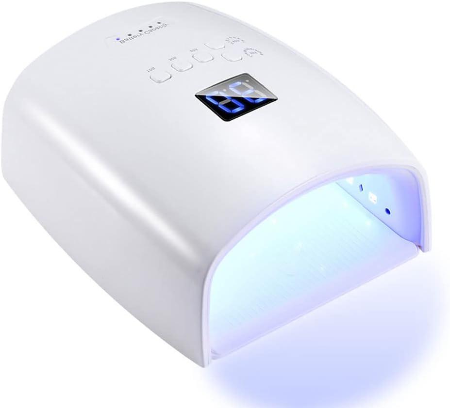48W Cordless UV LED Nail Lamp, Upgraded Rechargeable Dryer, Professional Gel Lights, Automatic Sensor for Manicure, Home and Salon Art Tools - White